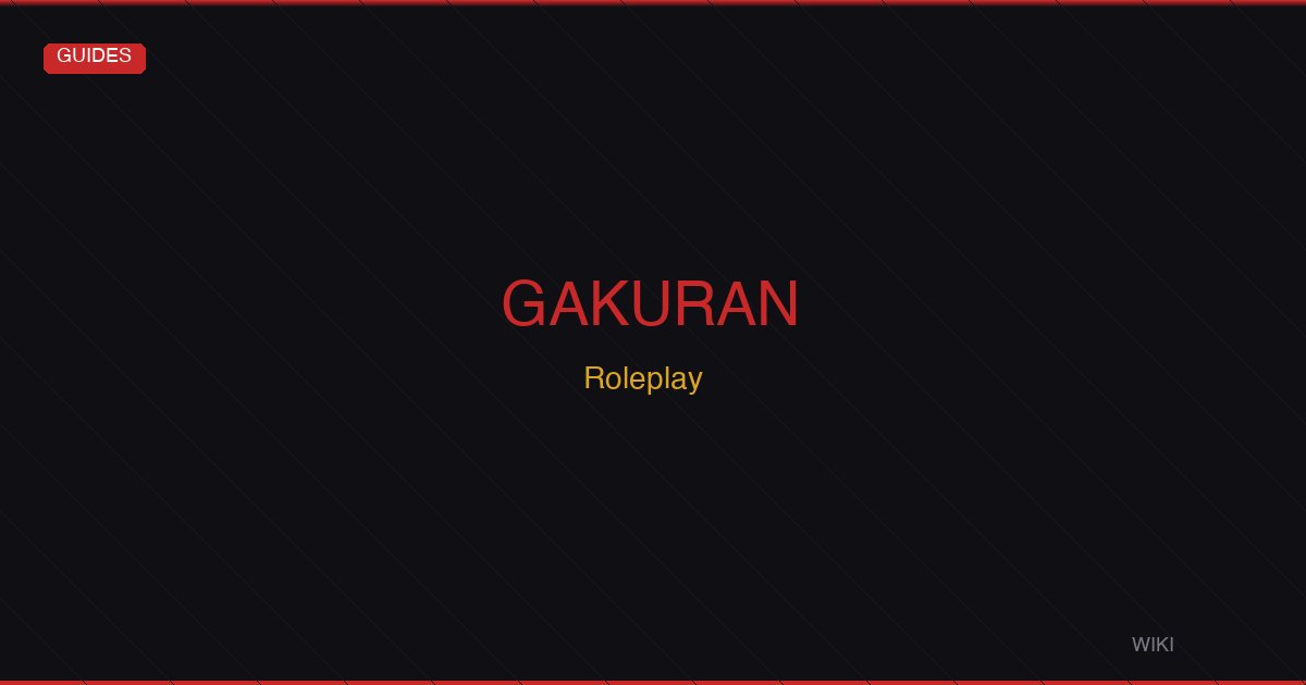Gakuran Roleplay Guide — School Life, Classrooms, Basketball & Social Activities