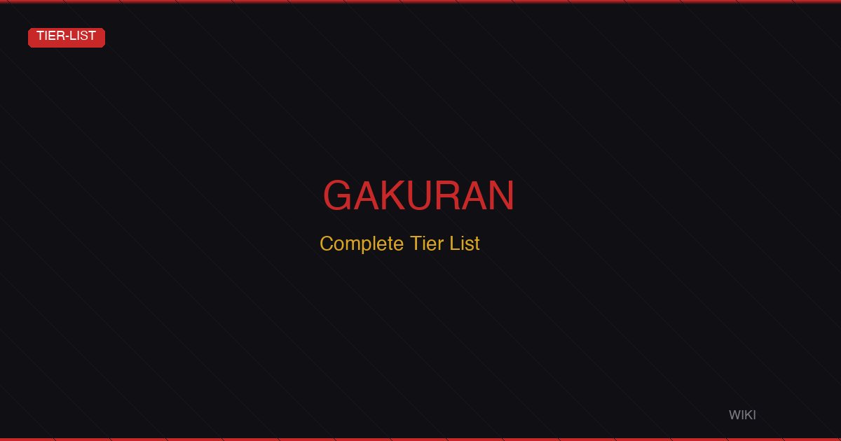 Gakuran Complete Tier List — June 2026 Rankings & Meta Analysis