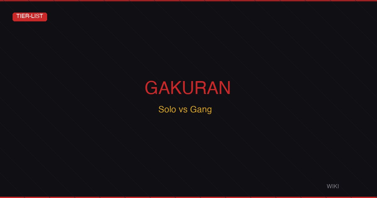 Gakuran Tier List — Solo vs Gang: How Rankings Change by Fight Type